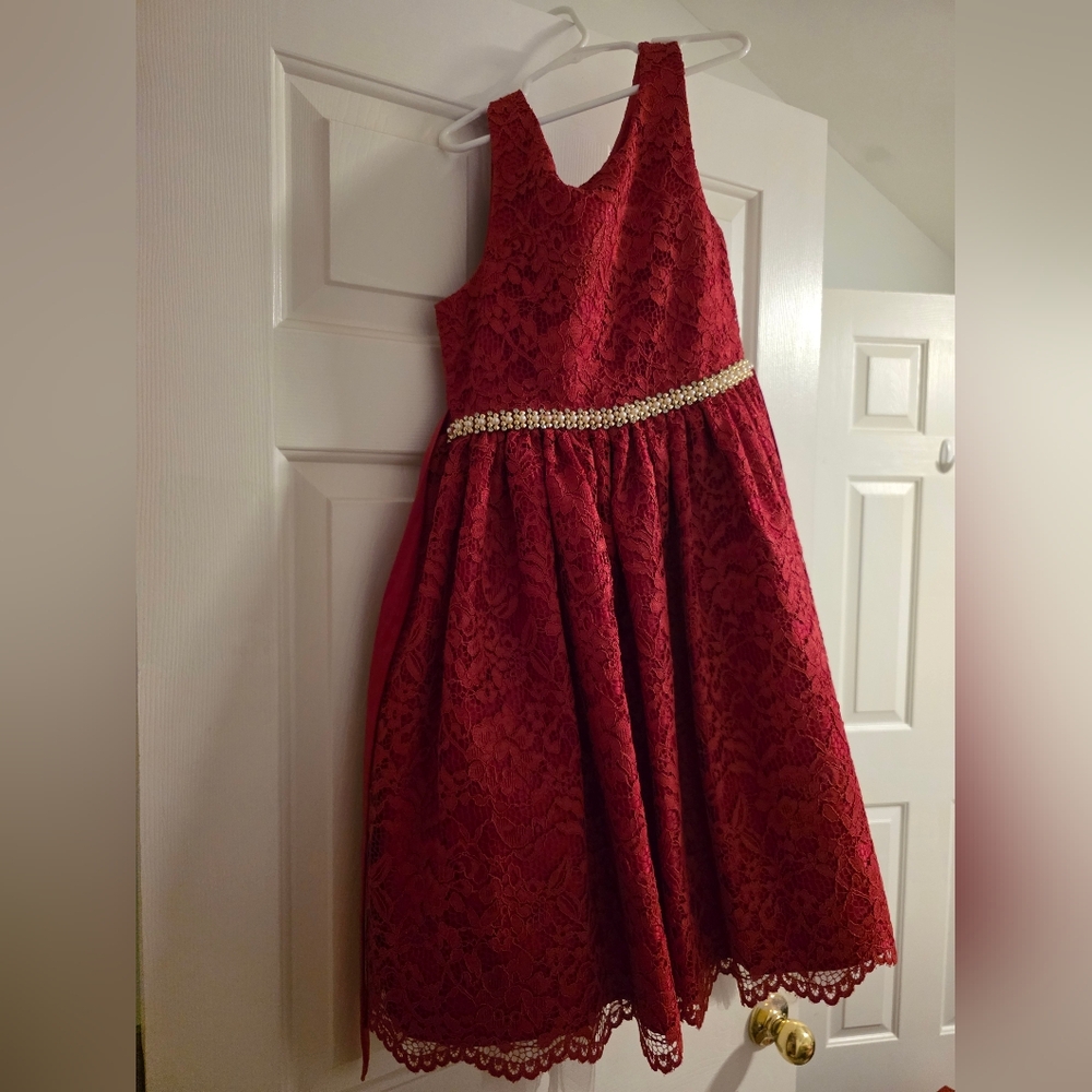 American Princess Red Halter A-line Formal Dress